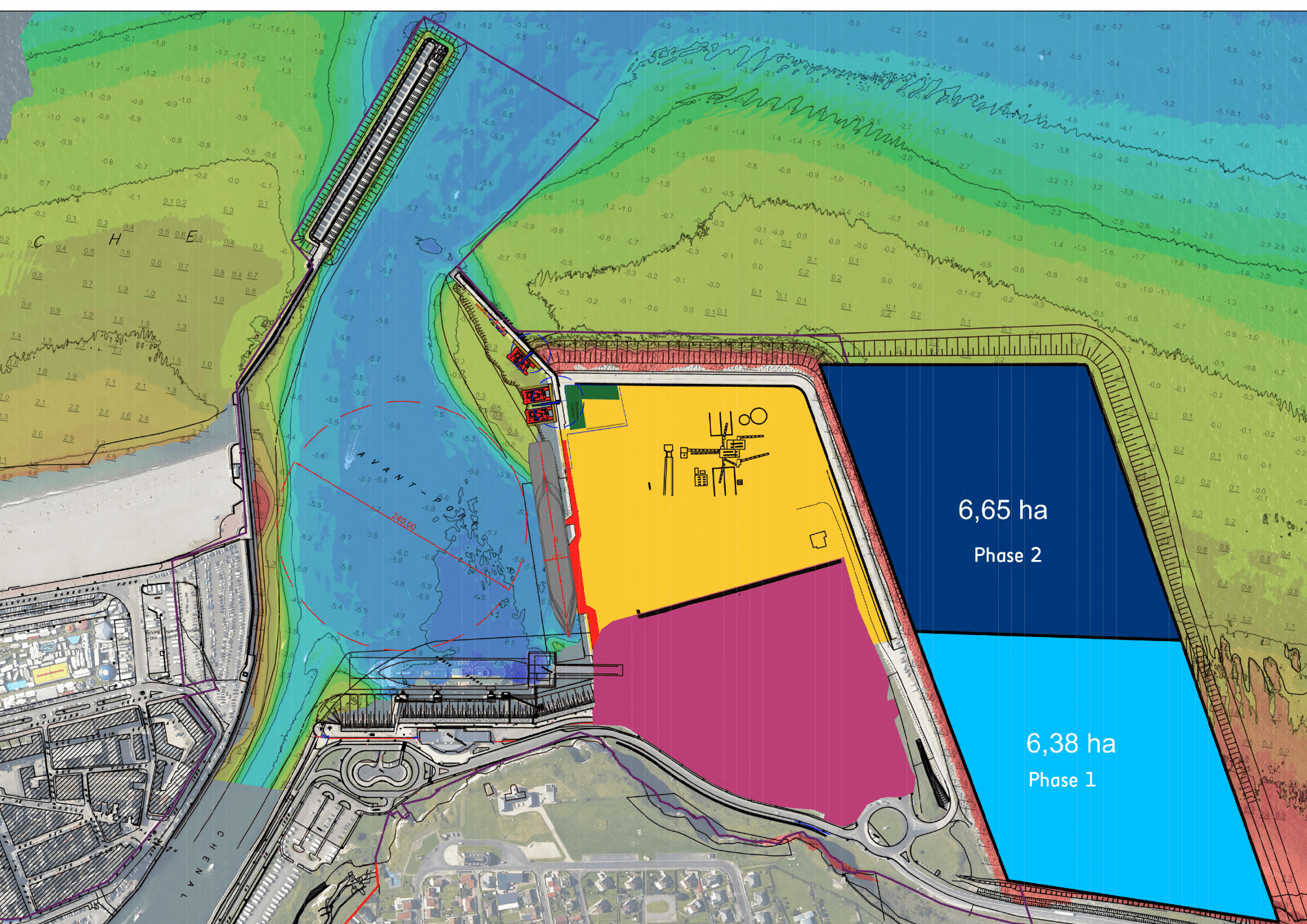 Projet d'extension des terre-pleins à Dieppe